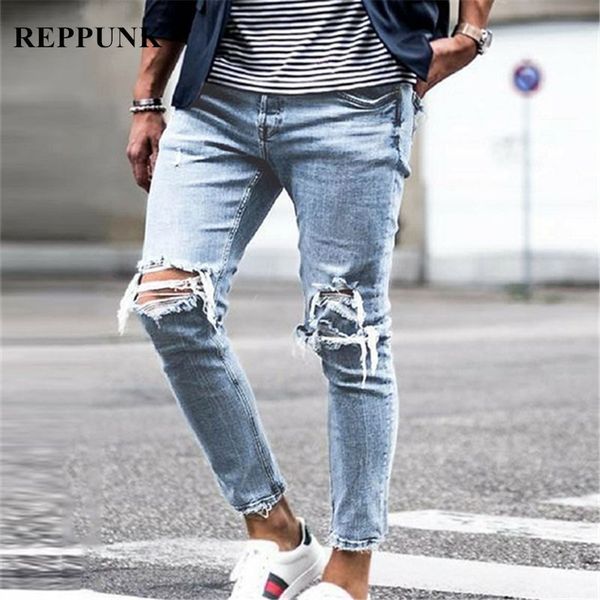 reppunk 2019 skinny jeans men streetwear destroyed ripped hip hop male fashion hiphop elastic skinny personality pencil pants, Blue
reppunk 2019 skinny jeans men streetwear destroyed ripped hip hop male fashion hiphop elastic skinny personality pencil pants, Blue