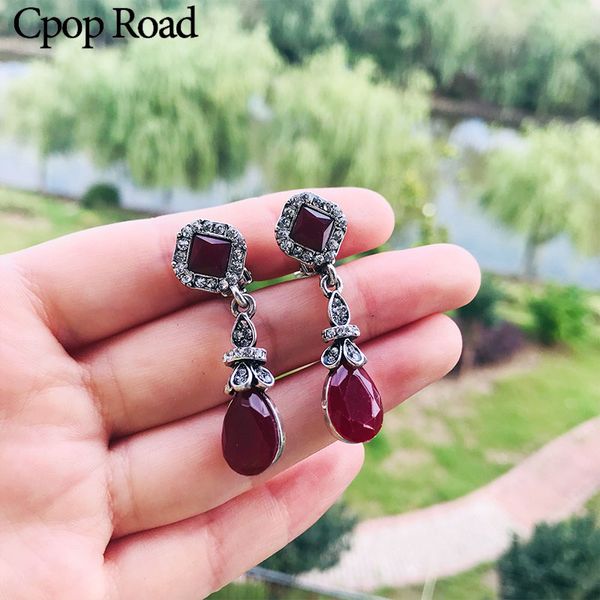 cpop new vintage water drop boho ear clip black red stone zircon pendant luxury earrings fashion jewelry personality accessories, Silver
cpop new vintage water drop boho ear clip black red stone zircon pendant luxury earrings fashion jewelry personality accessories, Silver