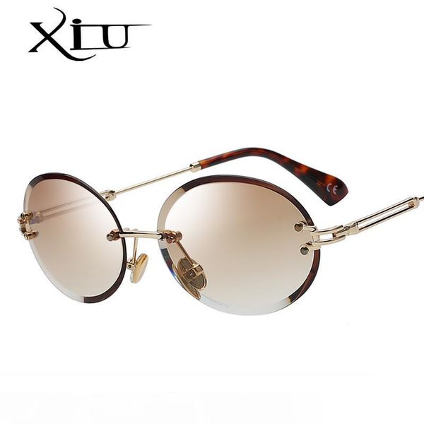 xiu 2018 retro oval sunglasses women frameless gray brown clear lens rimless sun glasses for women uv400 mx190723, White;black
xiu 2018 retro oval sunglasses women frameless gray brown clear lens rimless sun glasses for women uv400 mx190723, White;black