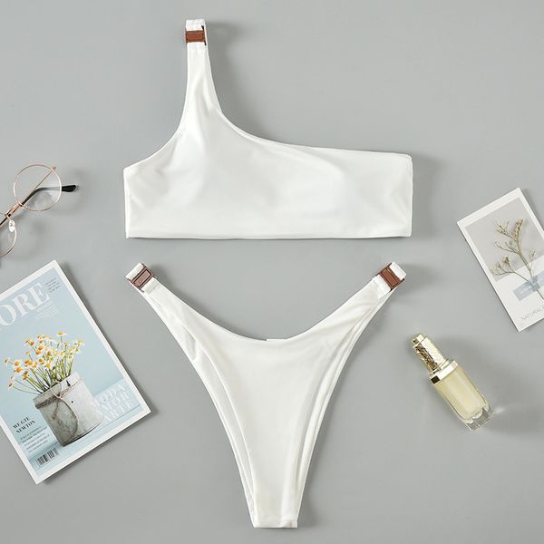 2020 high stretch new swimwear solid color multi-shoulder swimsuit women's bikini beach party, White;black
2020 high stretch new swimwear solid color multi-shoulder swimsuit women's bikini beach party, White;black