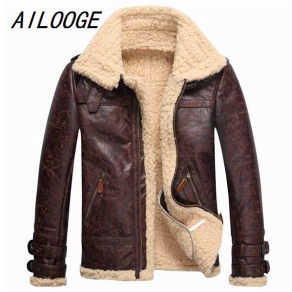 ailooge 2018 mens leather lambs fur fleece bomber flight winter coats buckle jacket, Black
ailooge 2018 mens leather lambs fur fleece bomber flight winter coats buckle jacket, Black