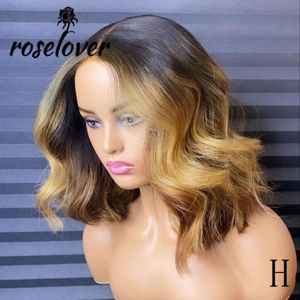 roselover 13*6 lace front human hair wigs ombre honey blonde wavy bob wig remy brazilian pre plucked middle length deep parting, Black;brown
roselover 13*6 lace front human hair wigs ombre honey blonde wavy bob wig remy brazilian pre plucked middle length deep parting, Black;brown