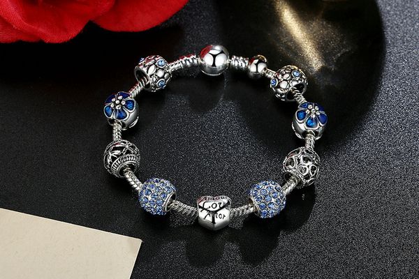 fine tibetan silver beads bracelet pandora charms glass beads diy beaded strands bracelet pink white blu.e green 4 colors optional, Black
fine tibetan silver beads bracelet pandora charms glass beads diy beaded strands bracelet pink white blu.e green 4 colors optional, Black