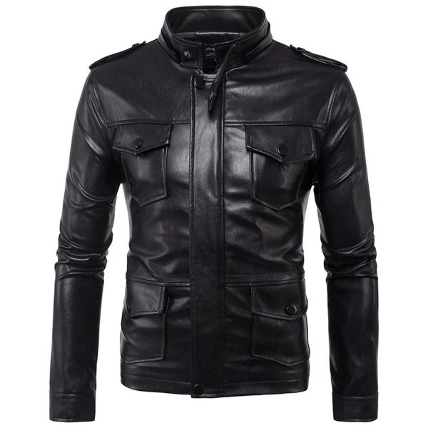 europe and america men locomotive hooded men's leather jacket coat b005, Black
europe and america men locomotive hooded men's leather jacket coat b005, Black