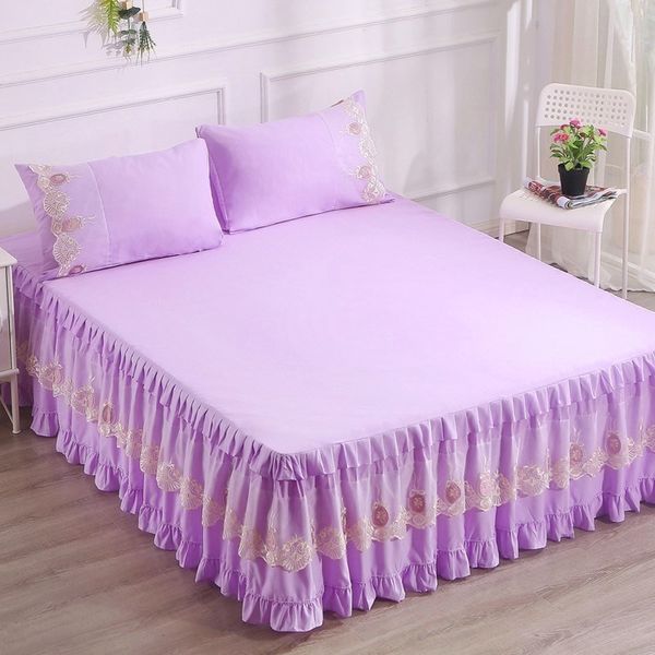 purple beige pink embroidered lace bedspread bed cover princess bed skirt pillowcase girls wedding solid color fitted sheet 2019
purple beige pink embroidered lace bedspread bed cover princess bed skirt pillowcase girls wedding solid color fitted sheet 2019
