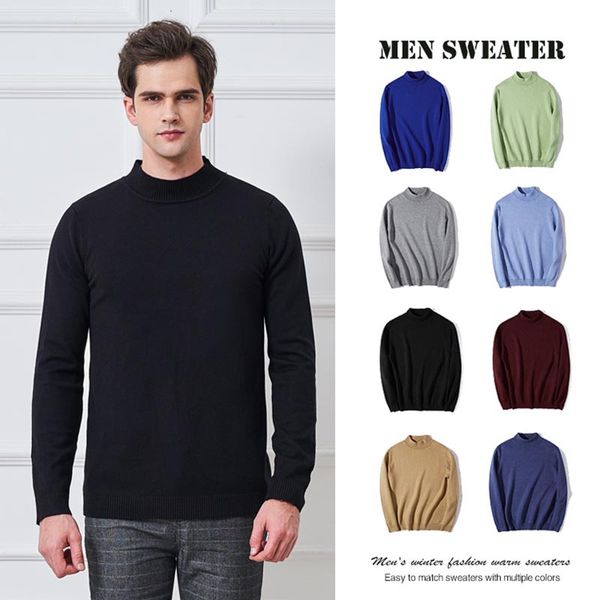 new men's half turtleneck sweater casual knitwear lapel sleeve slim men's solid color bottoming shirt men, White;black
new men's half turtleneck sweater casual knitwear lapel sleeve slim men's solid color bottoming shirt men, White;black