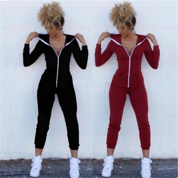 women jumpsuits fitness suit bodysuit long sleeve zipper hooded jumpsuits pants playsuit with 2 colors asian size s-xl, Black;white
women jumpsuits fitness suit bodysuit long sleeve zipper hooded jumpsuits pants playsuit with 2 colors asian size s-xl, Black;white