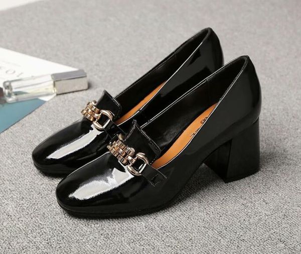 fashion designer dress shoes metal buckle bow high heel women's shoes thick with high heels ladies wedding shoes, Black
fashion designer dress shoes metal buckle bow high heel women's shoes thick with high heels ladies wedding shoes, Black