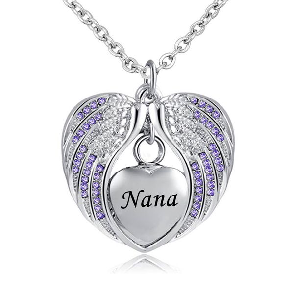 cremation jewelry with angel wing urn necklace for ashes birthstone pendant holder heart memorial keepsake -nana, Silver
cremation jewelry with angel wing urn necklace for ashes birthstone pendant holder heart memorial keepsake -nana, Silver