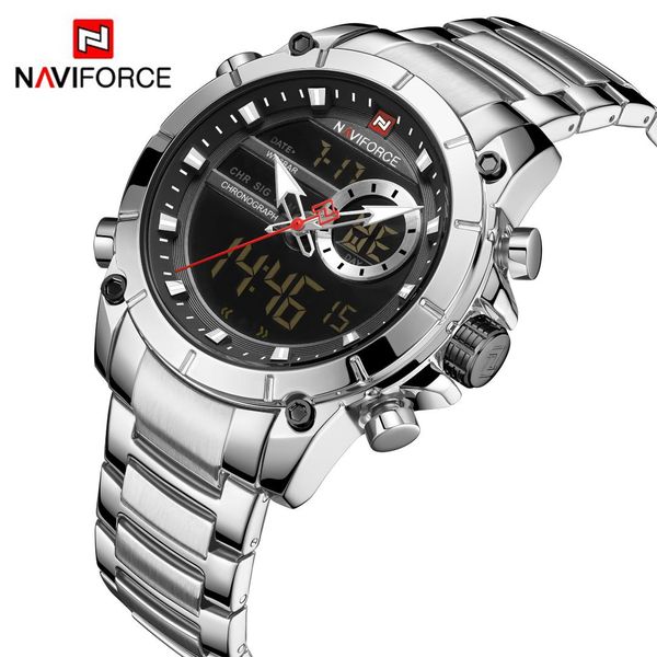 naviforce new creative men watch quartz wrist watch male waterproof dual display date clock relogio masculino, Slivery;brown
naviforce new creative men watch quartz wrist watch male waterproof dual display date clock relogio masculino, Slivery;brown