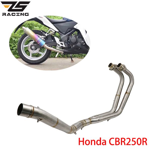 zs racing motorcycle stainless steel exhaust system mid tube link connect pipe for cbr250r 2018-2019 
zs racing motorcycle stainless steel exhaust system mid tube link connect pipe for cbr250r 2018-2019