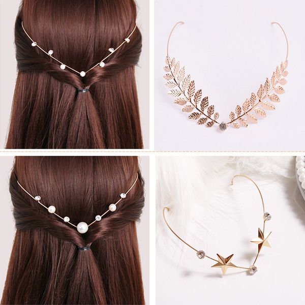 back hold headbands crystal alloy hairbands pearl leaf headwear girls vintage hair band rhinestones hair accessories headdress, Golden;white
back hold headbands crystal alloy hairbands pearl leaf headwear girls vintage hair band rhinestones hair accessories headdress, Golden;white