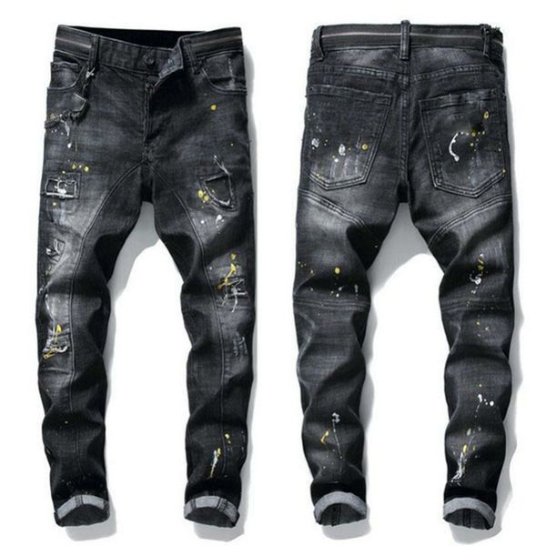 мужские разрывы stretch черные джинсы мода slim fit омывается motocycle джинсовые брюки hip hop панелями брюки приталенный эластичные брюки, Blue
мужские разрывы stretch черные джинсы мода slim fit омывается motocycle джинсовые брюки hip hop панелями брюки приталенный эластичные брюки, Blue