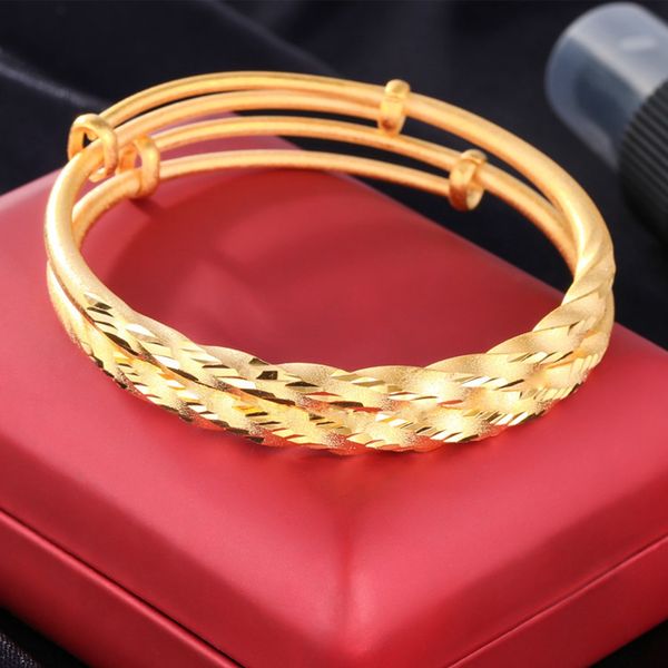 2 pieces twisted design bangle 18k yellow gold filled womens adjust bangle bracelet jewelry dia 60mm, Black
2 pieces twisted design bangle 18k yellow gold filled womens adjust bangle bracelet jewelry dia 60mm, Black