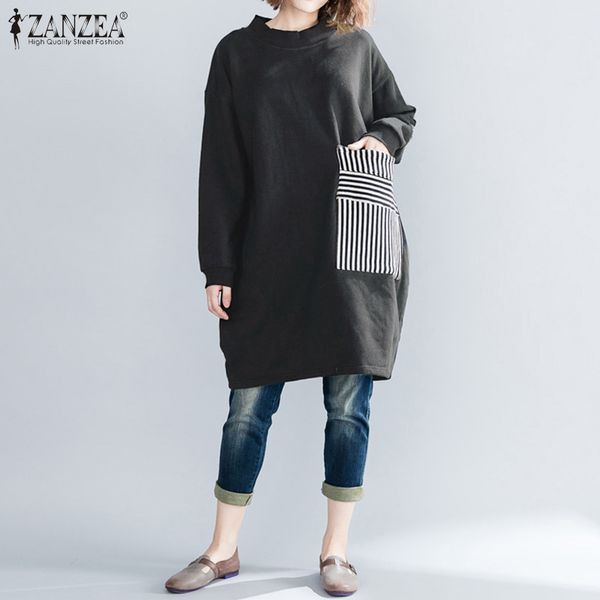 zanzea women pullovers hoodies sweatshirt 2019 autumn vintage patchwork stripe pockets long sleeve pull femme sudadera 5xl, Black
zanzea women pullovers hoodies sweatshirt 2019 autumn vintage patchwork stripe pockets long sleeve pull femme sudadera 5xl, Black