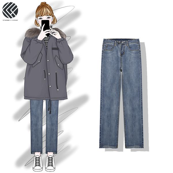 spring and summer women fashion korea style ulzzang straight ins vintage high waist loose knee length chic jeans trousers, Blue
spring and summer women fashion korea style ulzzang straight ins vintage high waist loose knee length chic jeans trousers, Blue