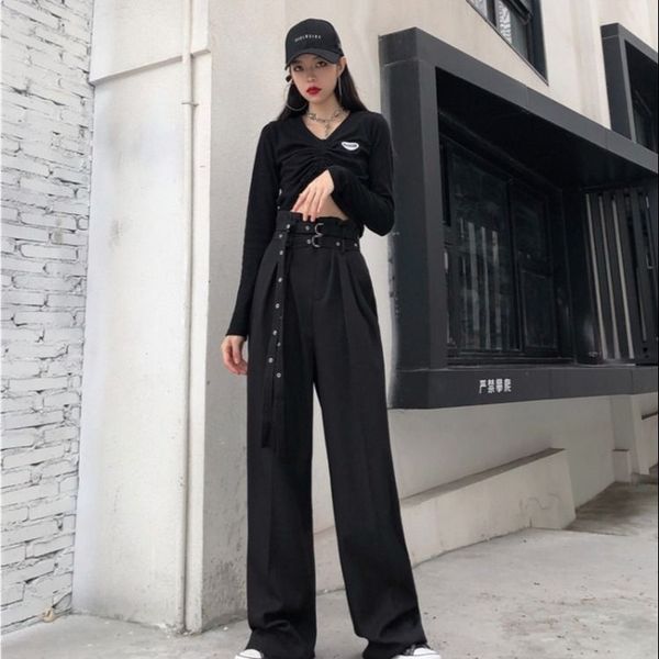 women's pants & capris 2021 steetwear vetical sense wide leg women long high waist thin straight female casual fashion loose trousers l, Black;white
women's pants & capris 2021 steetwear vetical sense wide leg women long high waist thin straight female casual fashion loose trousers l, Black;white