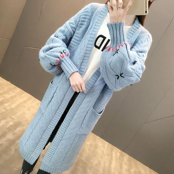 knit cardigan autumn and winter new women's long handmade embroidered lantern sleeve loose sweater women's jacket warm, White
knit cardigan autumn and winter new women's long handmade embroidered lantern sleeve loose sweater women's jacket warm, White