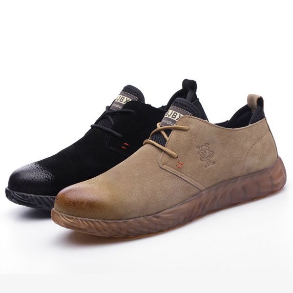 men big size breathable steel toe caps working safety shoes anti-pierce pig suede leather sneakers lace-up security boots zapato, Black
men big size breathable steel toe caps working safety shoes anti-pierce pig suede leather sneakers lace-up security boots zapato, Black