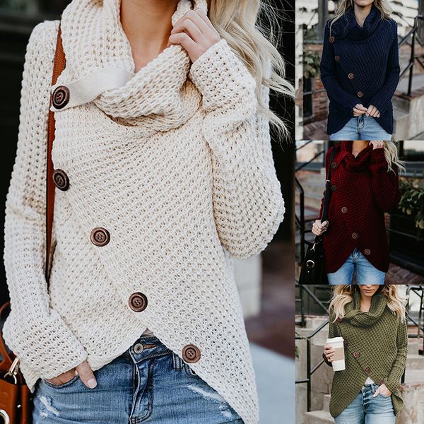 women turtleneck sweater autumn causal loose buttons knitted female pullover fashion irregular solid plus size jumper sweaters, White;black
women turtleneck sweater autumn causal loose buttons knitted female pullover fashion irregular solid plus size jumper sweaters, White;black
