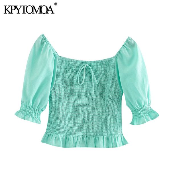 kpytomoa women 2020 fashion smocked elastic ruffled cropped blouses vintage square collar short sleeve female shirts chic, White
kpytomoa women 2020 fashion smocked elastic ruffled cropped blouses vintage square collar short sleeve female shirts chic, White