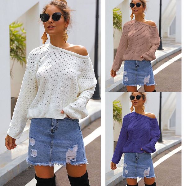 women's dot openwork long sleeve round neck pullover loose sweater casual sweaters sweater, White;black
women's dot openwork long sleeve round neck pullover loose sweater casual sweaters sweater, White;black