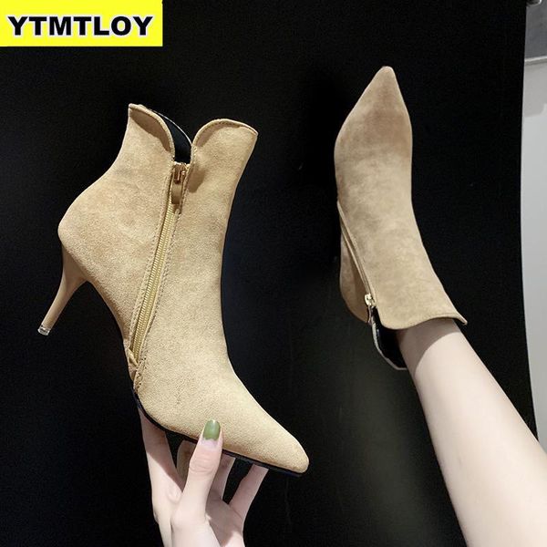 size 33-46 autumn winter fashion women boots high heels women ankle boots pointed toe zapatos de mujer zipper square heel 6 ly191224, Black
size 33-46 autumn winter fashion women boots high heels women ankle boots pointed toe zapatos de mujer zipper square heel 6 ly191224, Black