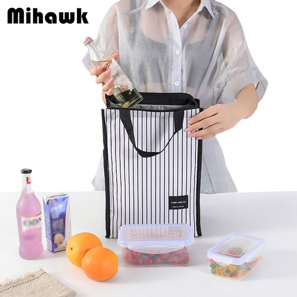 mihawk stripe thermal lunch bag portable cooler insulated picnic bento travel fruit drink fresh organizer stuff accessories, Blue;pink
mihawk stripe thermal lunch bag portable cooler insulated picnic bento travel fruit drink fresh organizer stuff accessories, Blue;pink