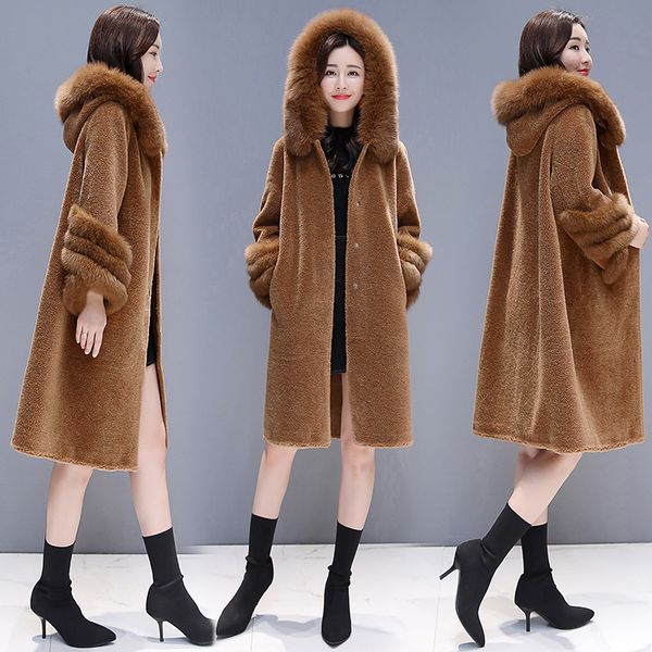 2018 winter wool coat women's faux fur coat fur hooded warm cashmere jacket overcoat plus size s-3xl, Black
2018 winter wool coat women's faux fur coat fur hooded warm cashmere jacket overcoat plus size s-3xl, Black