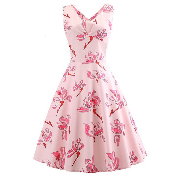 women summer dress pink vintage v neck sleeveless beach party midi dress casual plus size floral print sundress vestidos, Black;gray
women summer dress pink vintage v neck sleeveless beach party midi dress casual plus size floral print sundress vestidos, Black;gray