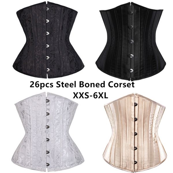 women corsets jacquard/satin plus size xxs-6xl 26pcs spiral steel boned lace up underbust corset shaper fashion slimming corselete waist cin, Black;white
women corsets jacquard/satin plus size xxs-6xl 26pcs spiral steel boned lace up underbust corset shaper fashion slimming corselete waist cin, Black;white