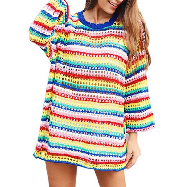 2019 women sweater autumn winter new hollow color striped velvet sweater casual loose student knitted pullovers, White;black
2019 women sweater autumn winter new hollow color striped velvet sweater casual loose student knitted pullovers, White;black