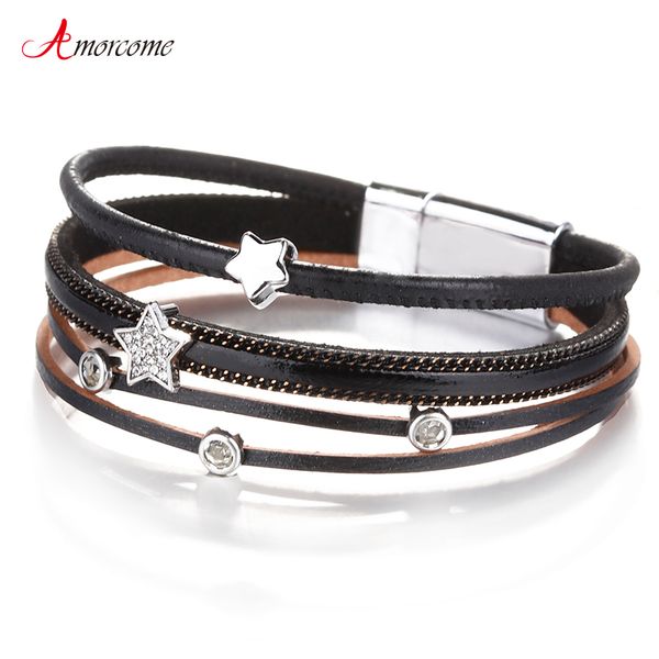 amorcome 2019 women leather bracelets fashion jewelry ladies bohemian stars charm wide wrap mulitlayer bracelet femme gift, Golden;silver
amorcome 2019 women leather bracelets fashion jewelry ladies bohemian stars charm wide wrap mulitlayer bracelet femme gift, Golden;silver