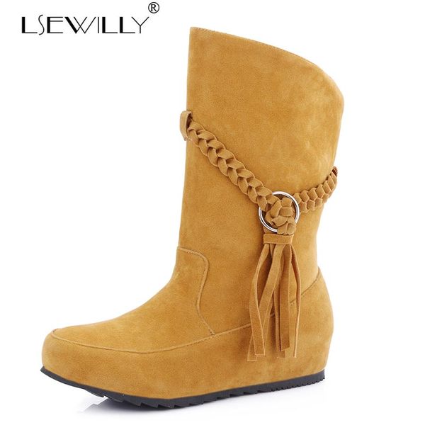 lsewilly new women round toe height increasing mid calf boots woman warm fur winter half shoes platform causal botas shoes s002, Black
lsewilly new women round toe height increasing mid calf boots woman warm fur winter half shoes platform causal botas shoes s002, Black
