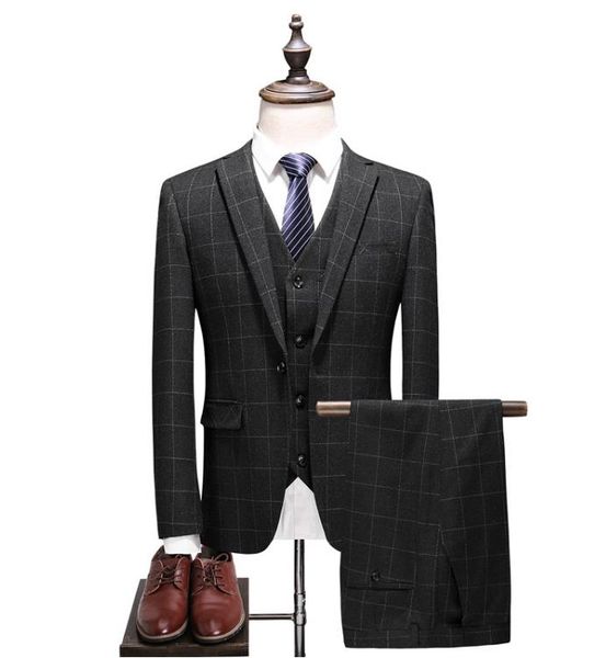 men's suits & blazers (jacket+vest+pants) 2021 style wedding casual plaid male suit business party men prom, White;black
men's suits & blazers (jacket+vest+pants) 2021 style wedding casual plaid male suit business party men prom, White;black