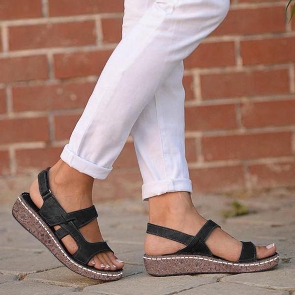 new women shoes ladies summer hollow out wedge buckle sandals large size casual shoes soft sandals #35, Black
new women shoes ladies summer hollow out wedge buckle sandals large size casual shoes soft sandals #35, Black