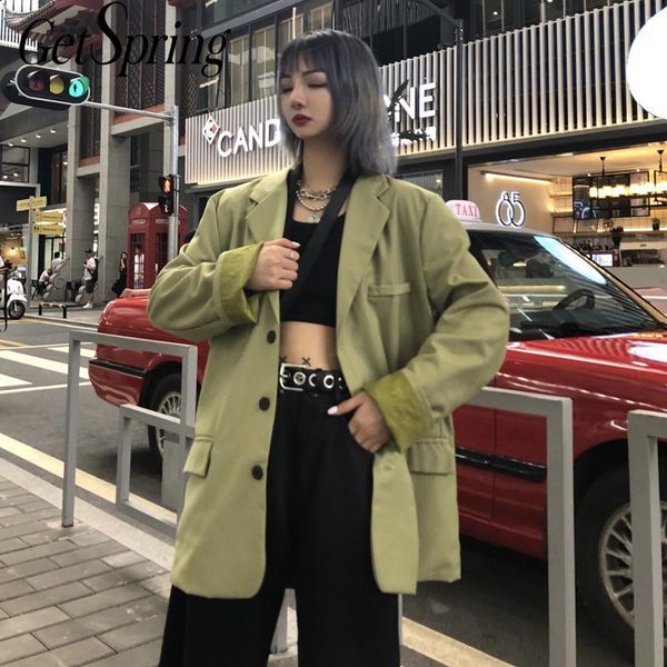 getspring women blazer single breasted long sleeve ladies blazer coat retro women's suit jacket loose casual long suit coat 2020, White;black
getspring women blazer single breasted long sleeve ladies blazer coat retro women's suit jacket loose casual long suit coat 2020, White;black