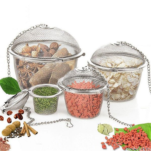 new practical easily clamps stainless steel herbal tea ball spice strainer mesh infuser filter silver s m l
new practical easily clamps stainless steel herbal tea ball spice strainer mesh infuser filter silver s m l