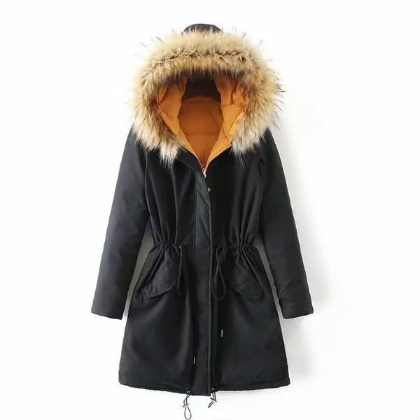 western style winter женские толстые теплые реверсивный средней длины с капюшоном сплошного цвета меховой воротник пуховик, Black;white
western style winter женские толстые теплые реверсивный средней длины с капюшоном сплошного цвета меховой воротник пуховик, Black;white