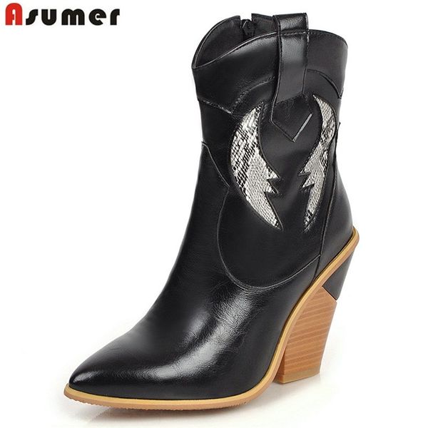 asumer plus size 34-43 new women's western boots zip thick high heel pointed toe spring autumn shoes ladies ankle boots women, Black
asumer plus size 34-43 new women's western boots zip thick high heel pointed toe spring autumn shoes ladies ankle boots women, Black