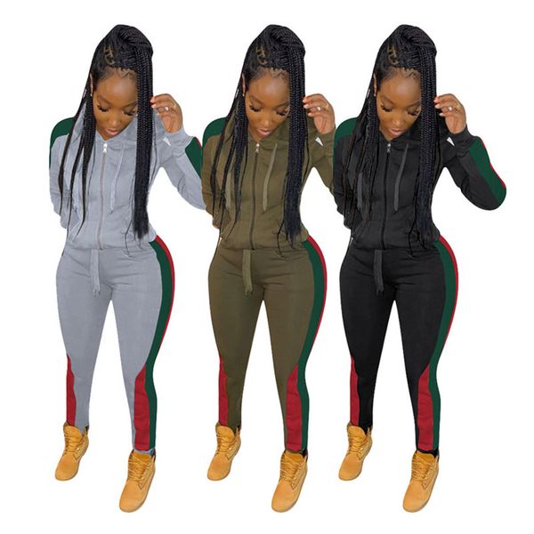 women red green patchwork striped tracksuit hoodies zipper jacket coat + pants leggings sweatsuit spring jogging outfits sportswear e22003, White
women red green patchwork striped tracksuit hoodies zipper jacket coat + pants leggings sweatsuit spring jogging outfits sportswear e22003, White