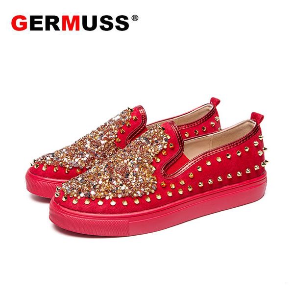 germuss brand glittering men spike shoes handmade loafers fashion rivet male casual dress wedding shoes for young men, Black
germuss brand glittering men spike shoes handmade loafers fashion rivet male casual dress wedding shoes for young men, Black
