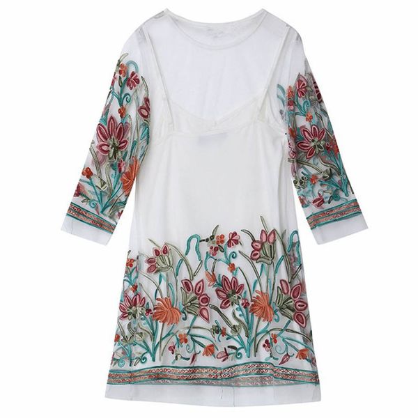 summer dress 2019 high-end casual women's ladies casual dress seven quarter sleeve mesh round neck embroidery, Black;gray
summer dress 2019 high-end casual women's ladies casual dress seven quarter sleeve mesh round neck embroidery, Black;gray
