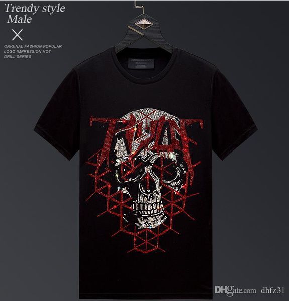 skull rhinestone t-shirt men's short-sleeved tide brand mercerized cotton half-sleeved men's large size couples men's clo, White;black
skull rhinestone t-shirt men's short-sleeved tide brand mercerized cotton half-sleeved men's large size couples men's clo, White;black