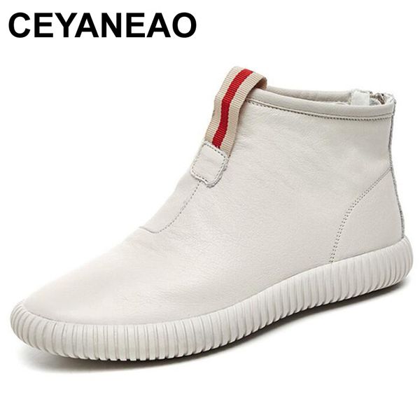 ceyaneao2018 new vintage style genuine leather women boots flat booties soft cowhide women's shoes front zip ankle bootse899, Black
ceyaneao2018 new vintage style genuine leather women boots flat booties soft cowhide women's shoes front zip ankle bootse899, Black