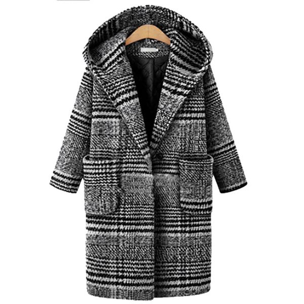 5xl autumn winter women's loose plaid wool coat button wide-waisted single breasted regular fleece coat female woolen, Black
5xl autumn winter women's loose plaid wool coat button wide-waisted single breasted regular fleece coat female woolen, Black