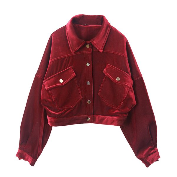 women velvet jacket winter warm autumn outerwear red bkue pocket button zipper, Black;brown
women velvet jacket winter warm autumn outerwear red bkue pocket button zipper, Black;brown