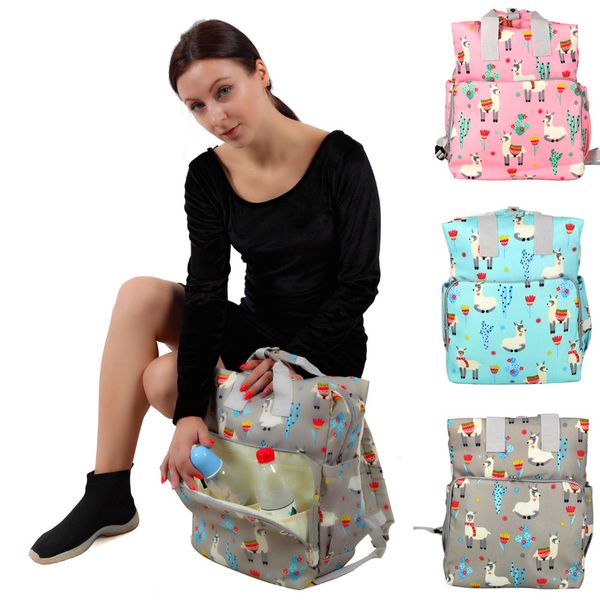 Aiaper Backpack Diaper Bag Multi-functional Large-volume Printed Fashion Mom Bag Mother's Handbag Nursing