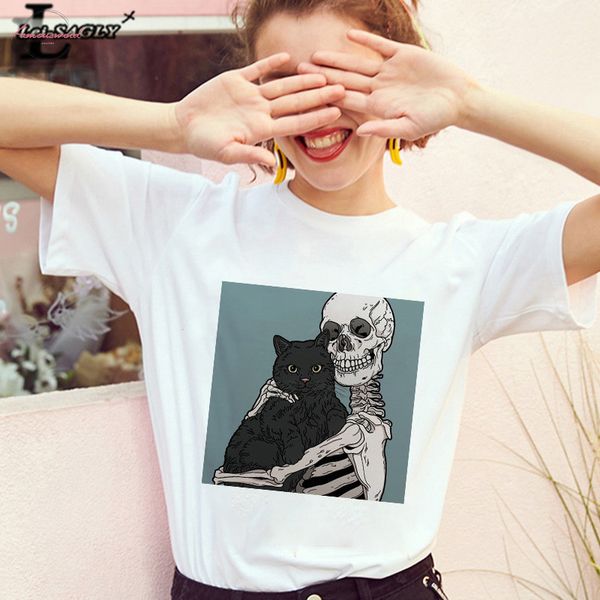 лей sagly 2019 череп и cute cat women t shirt harajuku женский готические с коротким рукавом kawaii casaul негабаритные tee tops, White
лей sagly 2019 череп и cute cat women t shirt harajuku женский готические с коротким рукавом kawaii casaul негабаритные tee tops, White