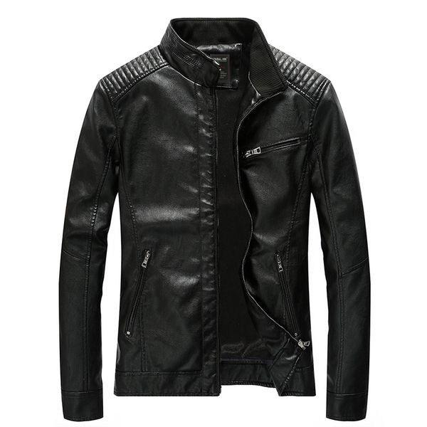 mens leather jacket men stand collar zipper up men biker motorcycle pu jacket casaco couro casculino, Black
mens leather jacket men stand collar zipper up men biker motorcycle pu jacket casaco couro casculino, Black